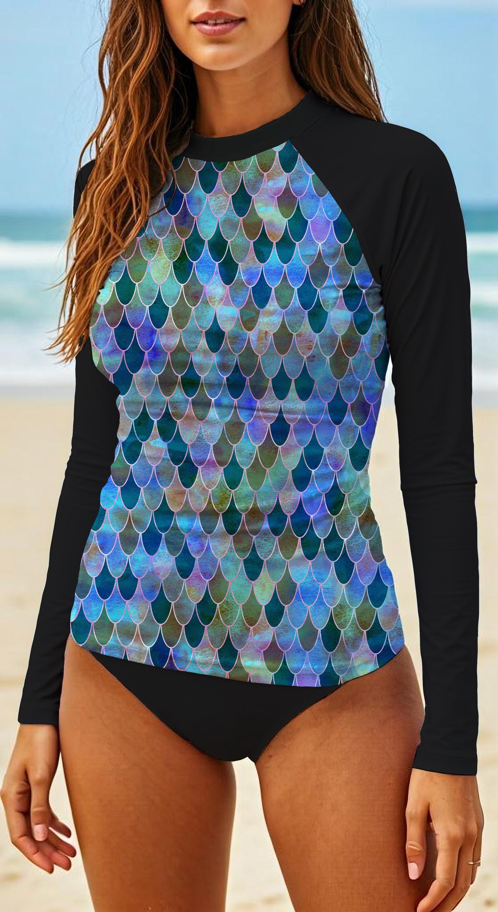 Merjungfrau Blauer Rash Guard Style Von Nalu Tribe Merjungfrau Blauer Rash Guard Style Von Nalu Tribe von NaluTribe