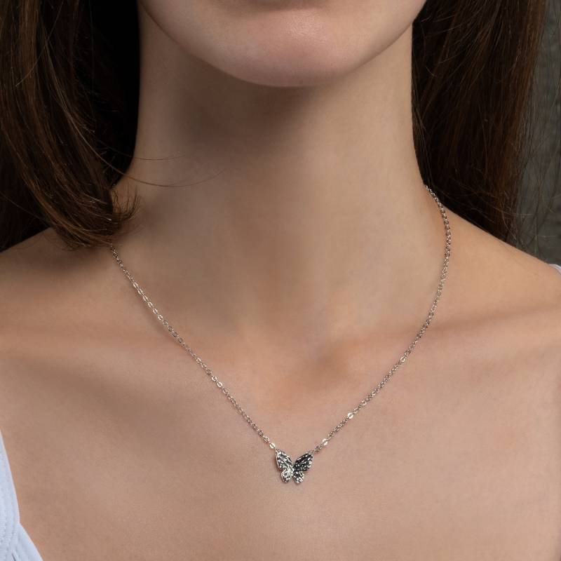 Silber Schmetterling Anhänger Halskette Für Frauen Und Mädchen Im Teenageralter, Zierliche Mit Einem Niedlichen von NamanaLondon