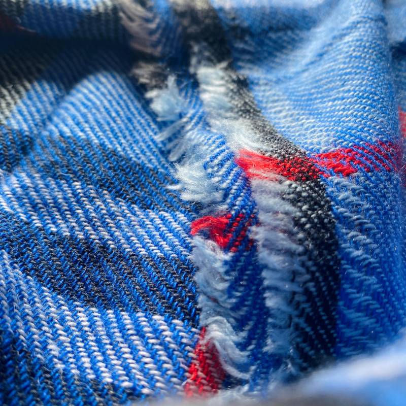 Kachmir Schal "Mahakala" Handgewebter Eleganter Und Hochwertiger Wollschal | Kuschelig Weich Blau Weiße Sola Ästhetisch Non-Profit von NamasteKidsHelpShop
