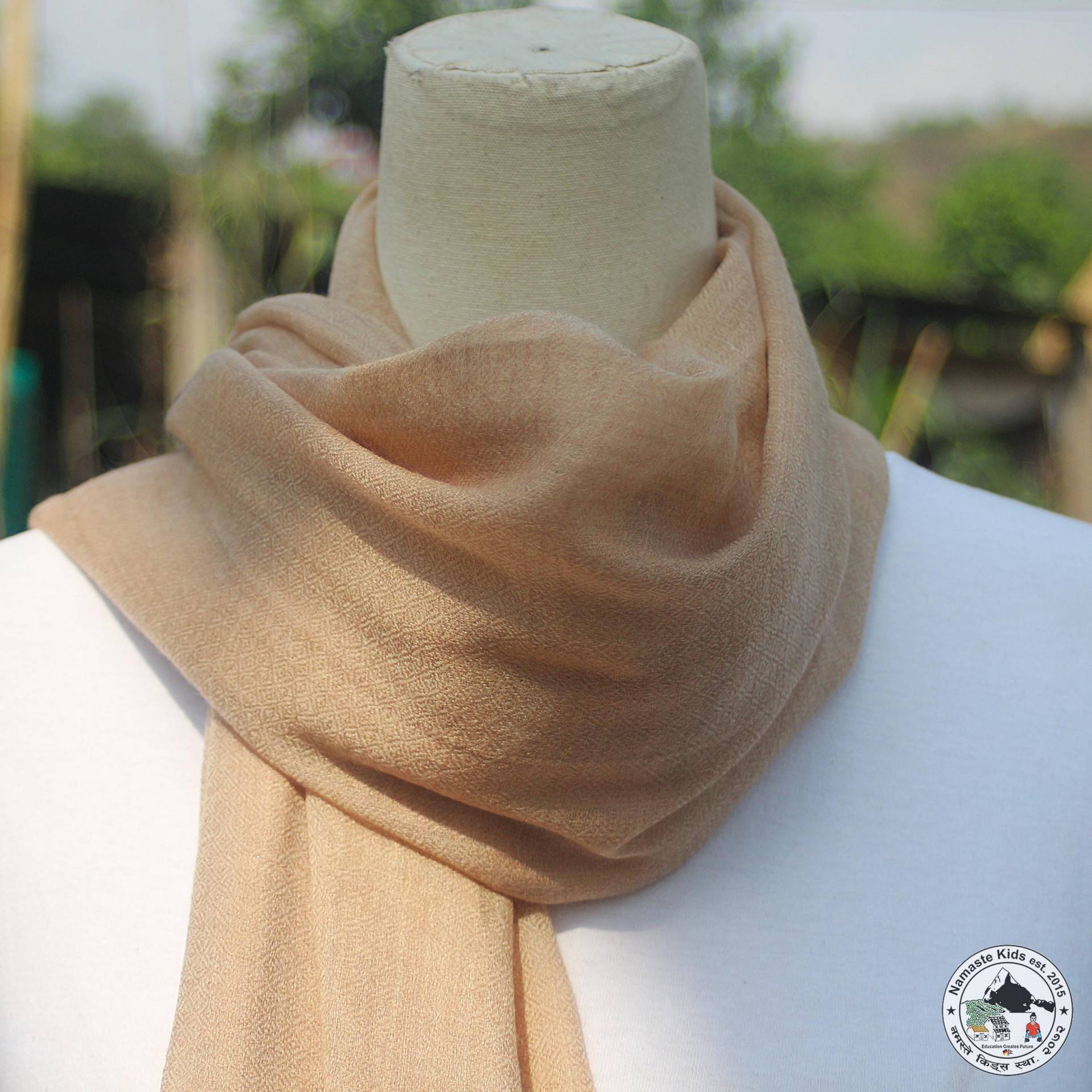 Kaschmirschal "Tal Barahi", Handgewebter Beige, Wunderschönes Leichtes Und Luftiges Tuch, Halstuch, Pashmina, Fairtrade von NamasteKidsHelpShop