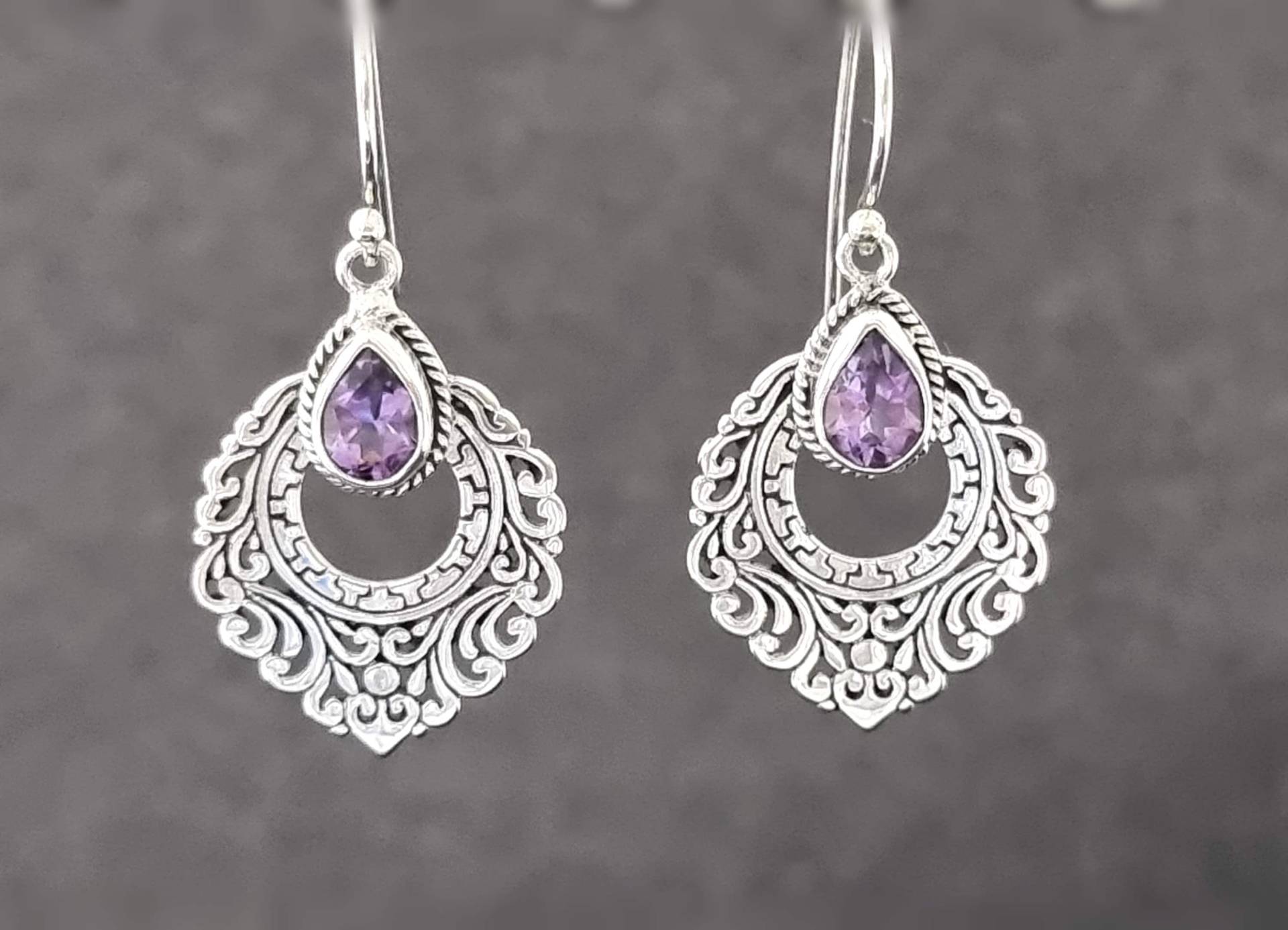 925Er Silber Ohrringe Mit Amethyst, Ohrhänger Sterling 925 925Er Silber Ohrringe Mit Amethyst, Ohrhänger Sterling 925 von NamasteSilber