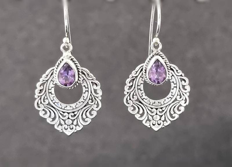925Er Silber Ohrringe Mit Amethyst, Ohrhänger Sterling 925 925Er Silber Ohrringe Mit Amethyst, Ohrhänger Sterling 925 von NamasteSilber