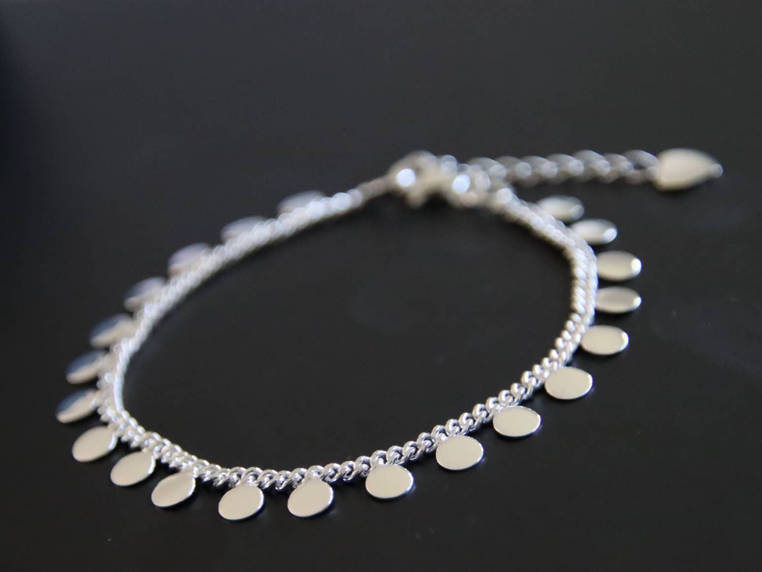 Armkette Silber, Plättchen Armband Sterling Silber 925 von NamasteSilber