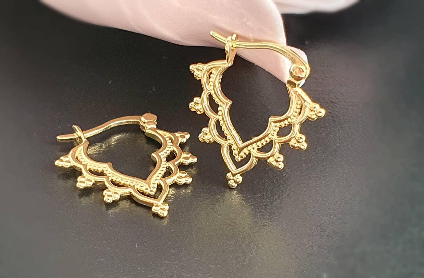 Gold Ohrringe, Vergoldete Creolen, Sterling Silber 925 von NamasteSilber