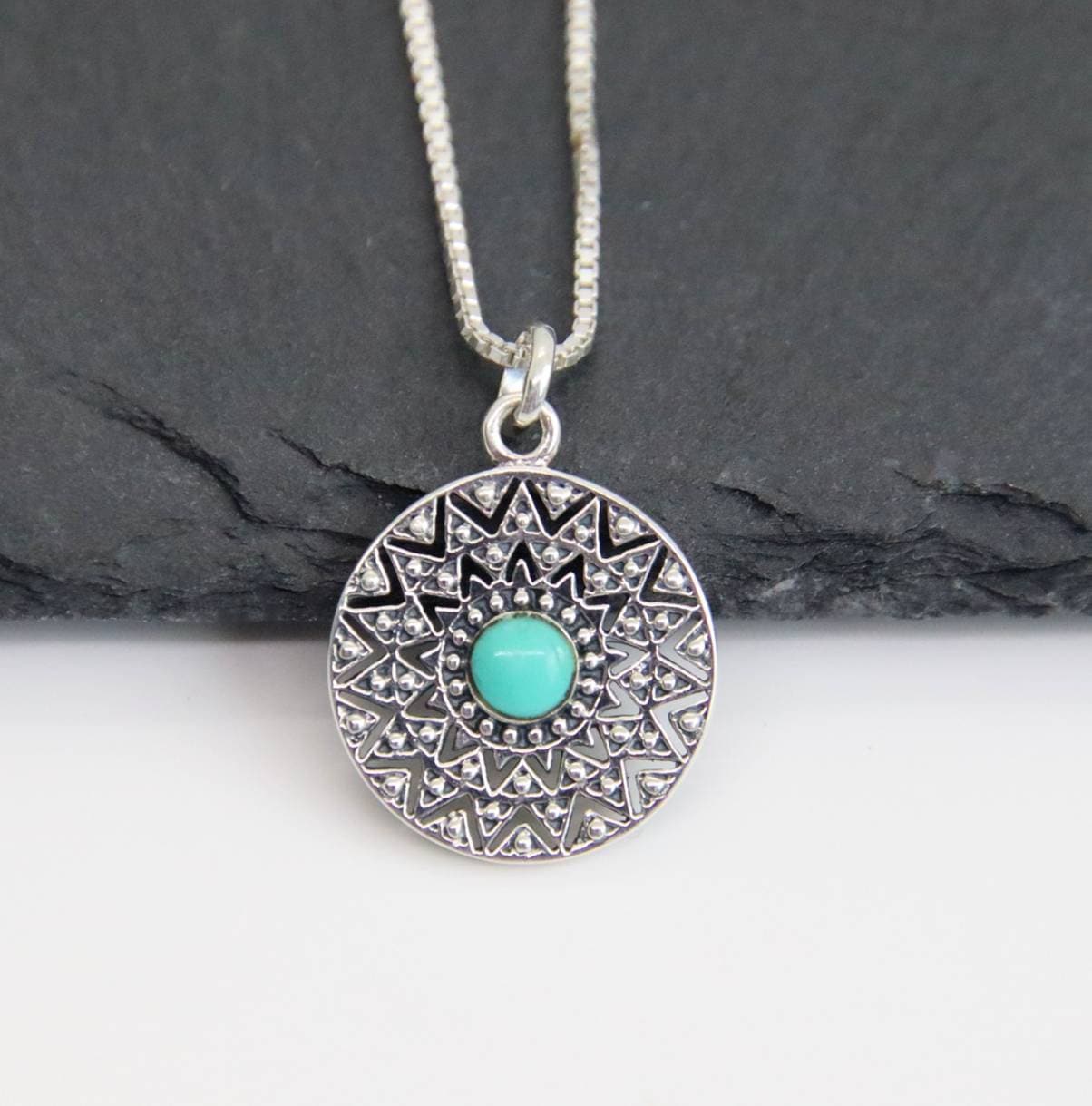 Halskette Mit Türkis, Kette Silber 925 von NamasteSilber