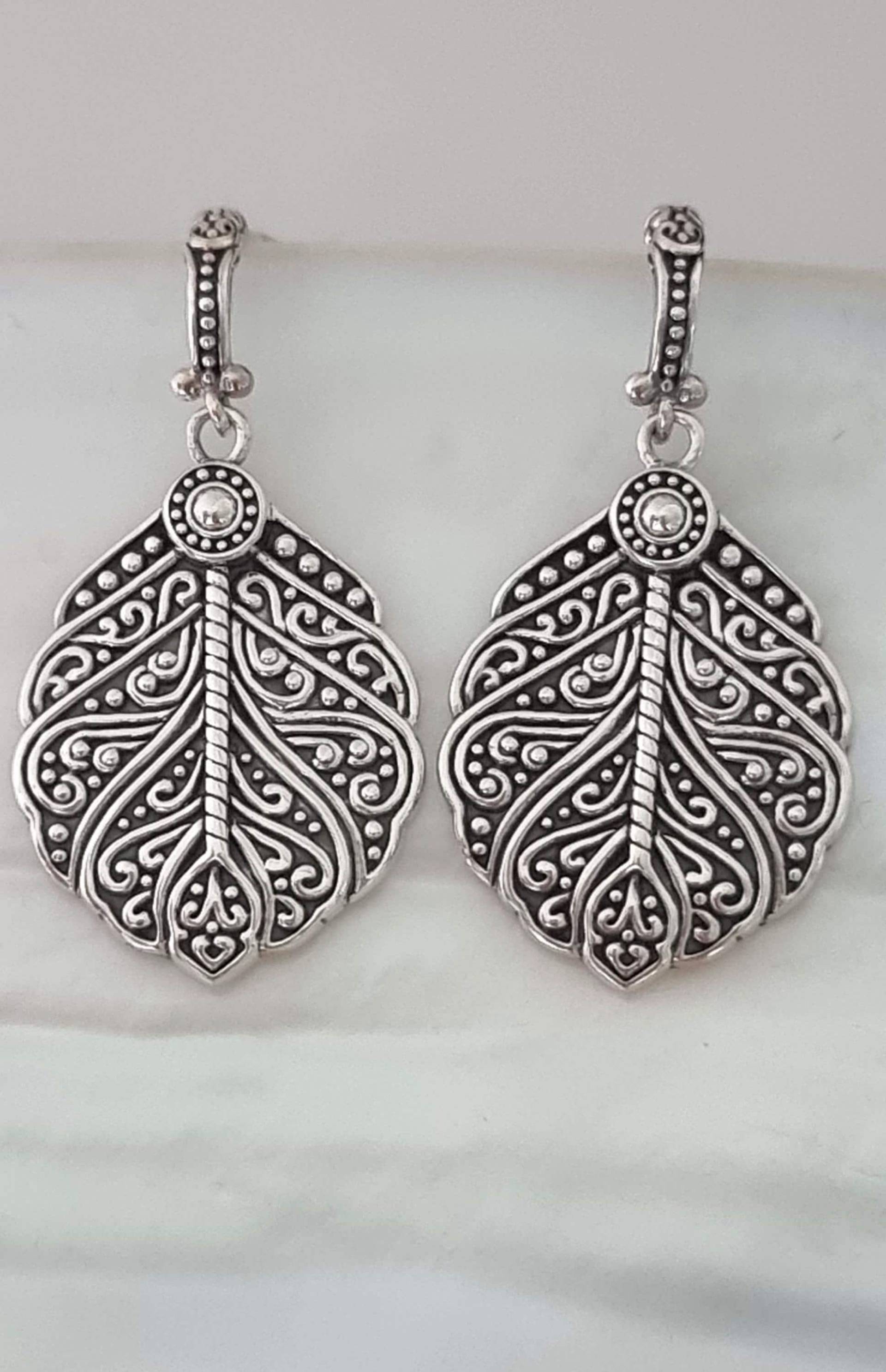 Ohrringe, Ohrstecker Silber, Blatt Ohrringe Sterling Silber 925 von NamasteSilber