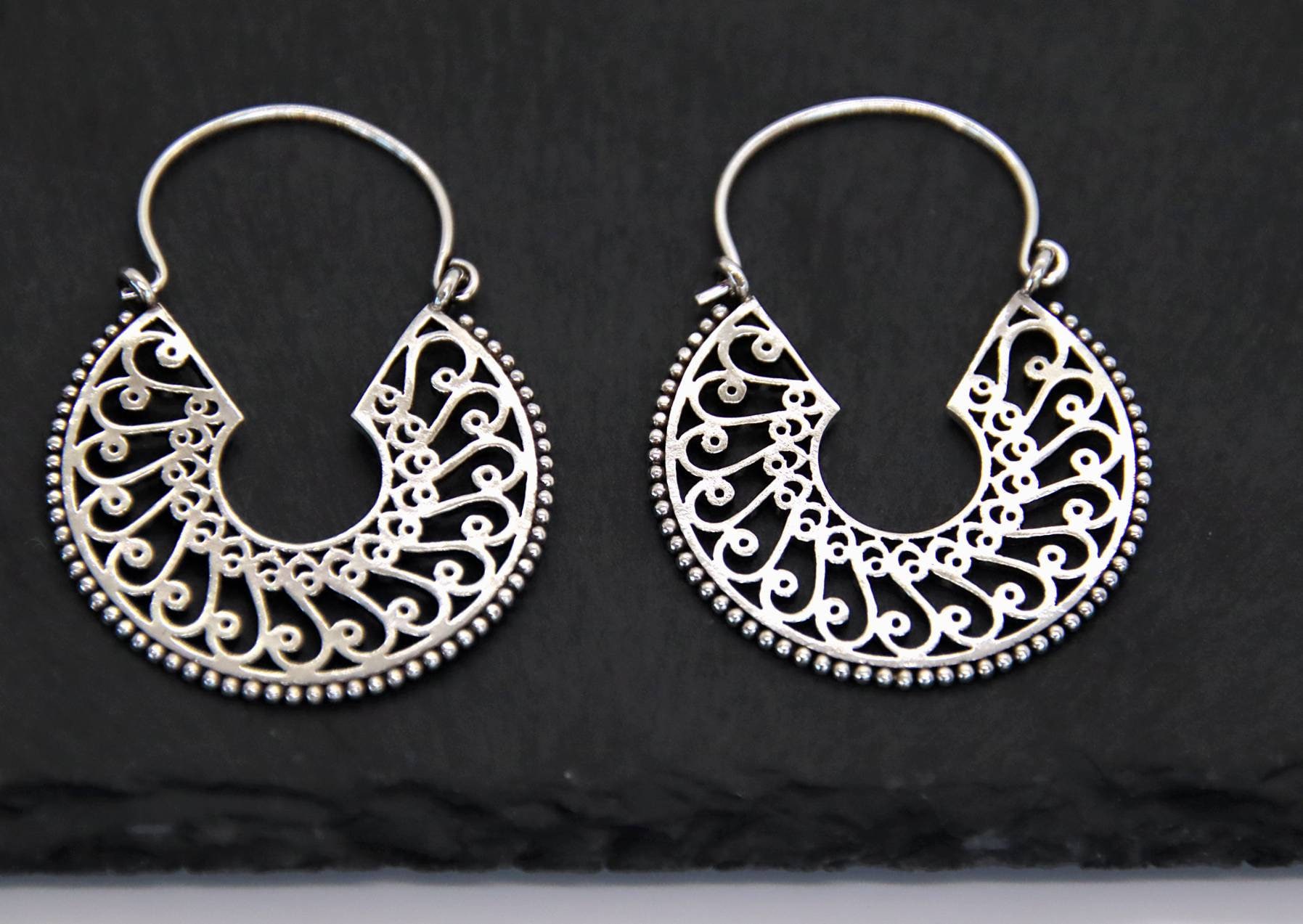 Ohrringe Silber, Creolen Sterling Silber 925 von NamasteSilber