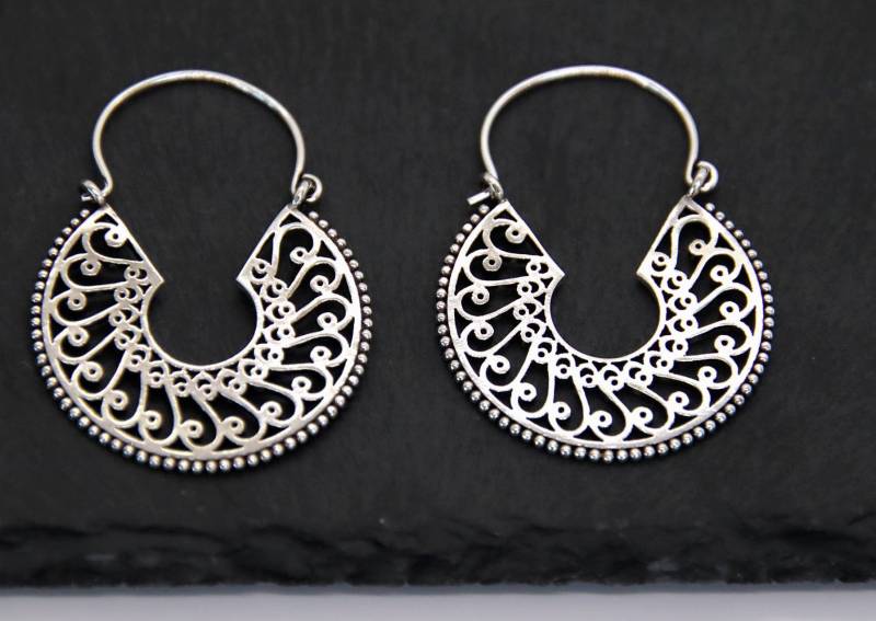 Ohrringe Silber, Creolen Sterling Silber 925 von NamasteSilber