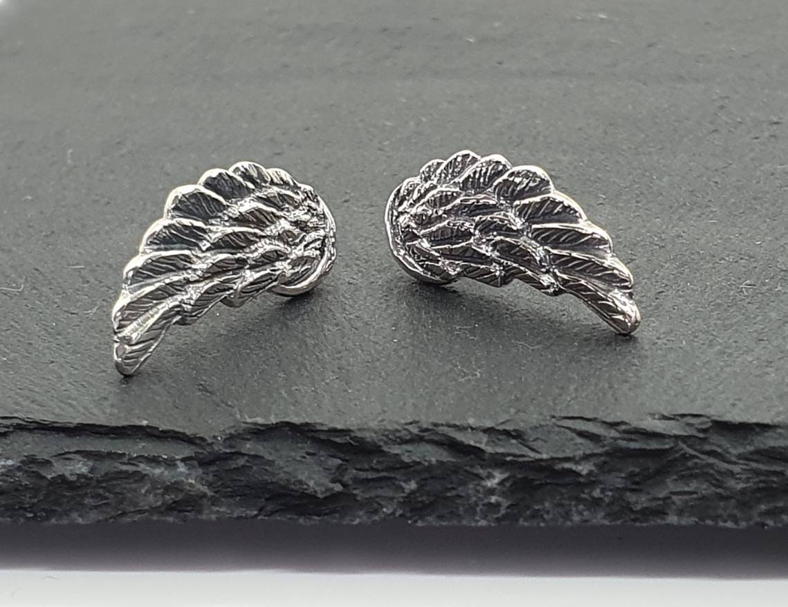 Ohrringe Silber, Flügel Ohrstecker Sterling Silber 925 von NamasteSilber