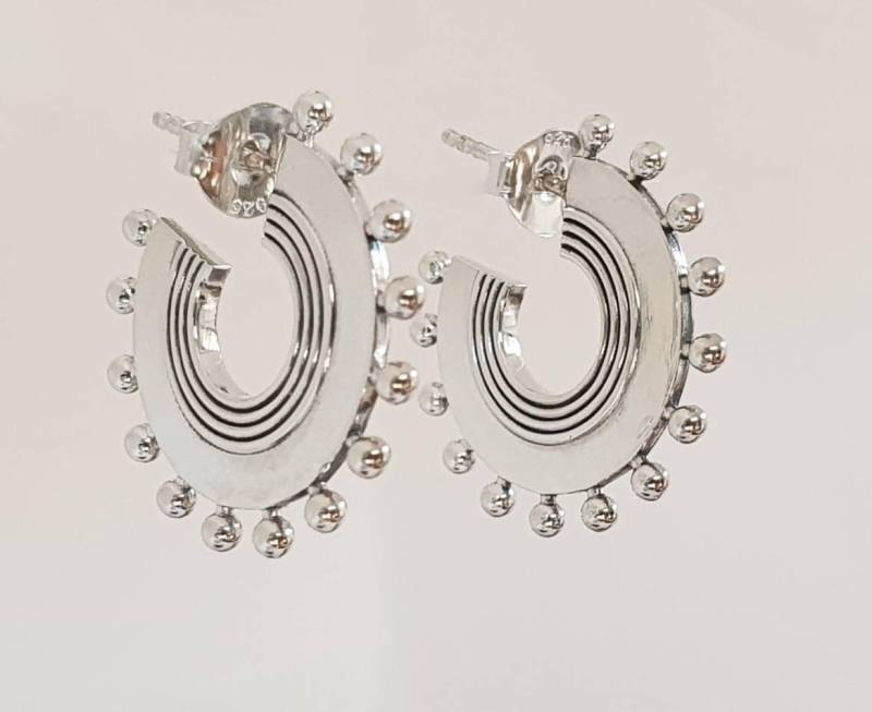 Ohrringe Silber, Ohrstecker-Creolen, Halbcreolen Sterling Silber 925, Geschenkidee von NamasteSilber