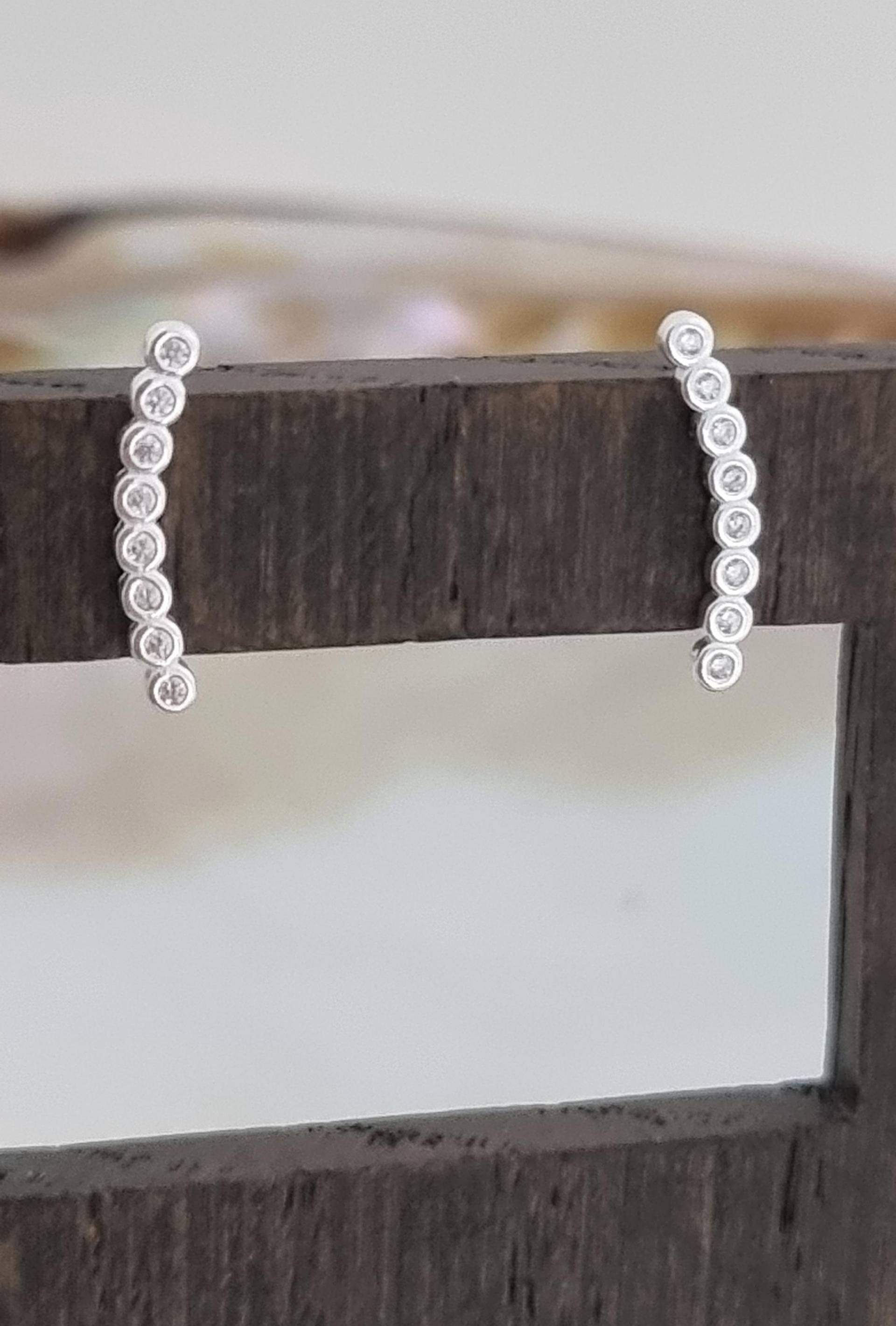 Ohrringe Silber 925, Sterling Ohrstecker, Zirkonia von NamasteSilber