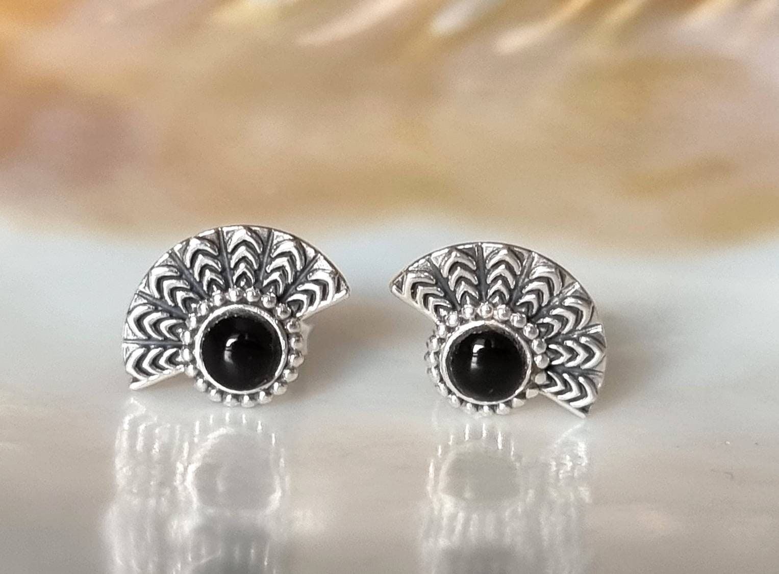 Ohrstecker Silber, Schwarze Ohrringe, Oxidierte Sterling Silber von NamasteSilber