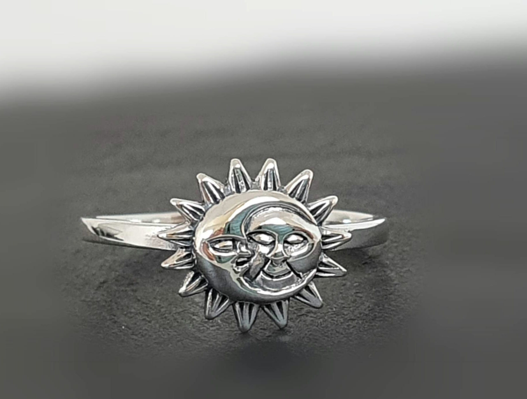 Ring Silber 925, Sonne Und Mond von NamasteSilber