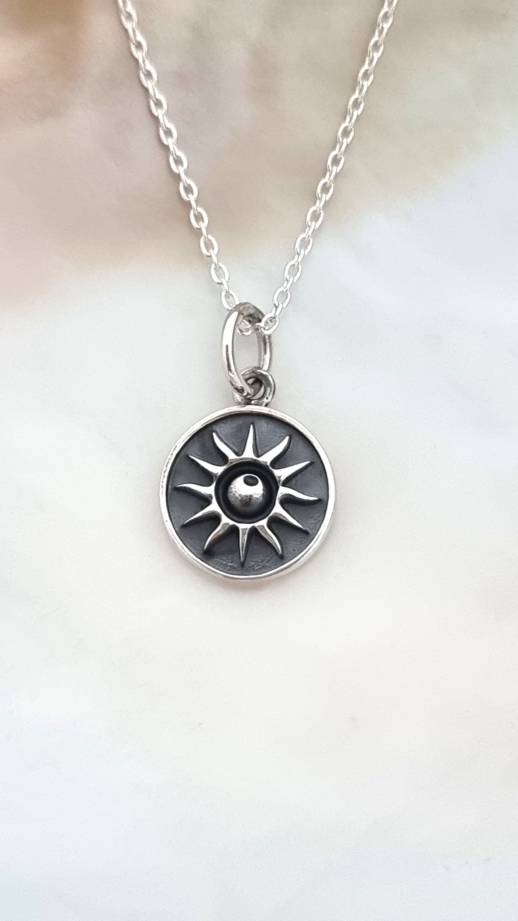 Sonne Halskette, Kette Mit Anhänger, Sterling Silber 925 von NamasteSilber