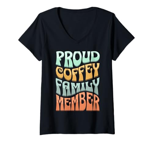 Damen Coffey Familie Coffey Nachname Coffey T-Shirt mit V-Ausschnitt von Name Coffey Herren Damen
