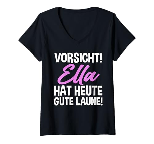 Damen Vorname Ella T-Shirt mit V-Ausschnitt Damen Vorname Ella T-Shirt mit V-Ausschnitt von Name Ella Geschenk