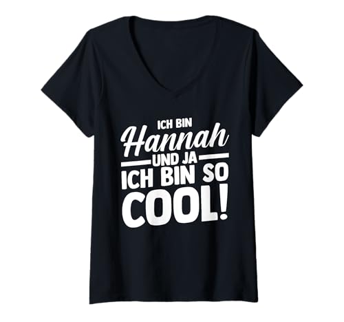 Damen Vorname Hannah T-Shirt mit V-Ausschnitt Damen Vorname Hannah T-Shirt mit V-Ausschnitt von Name Hannah Geschenk