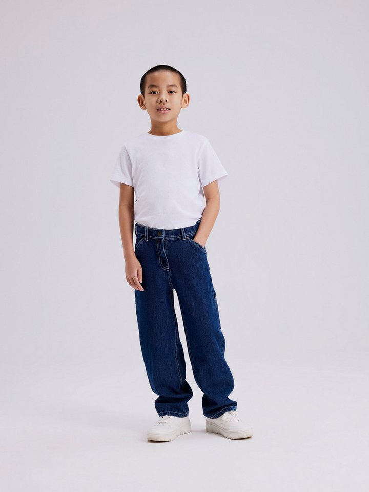 Name It 5-Pocket-Jeans NKMRYAN für Jungen mit geradem Bein und 5-Pocket-Style unifarben, casual, straight fit, Baumwolle, Denim von Name It