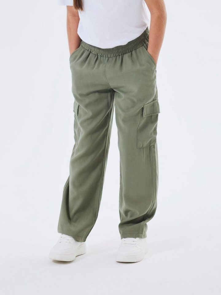 Name It Cargohose NKFBELLA ST TWI CARGO 8262-BU NOOS mit elastischem Bund zum einfachen Reinschlüpfen von Name It