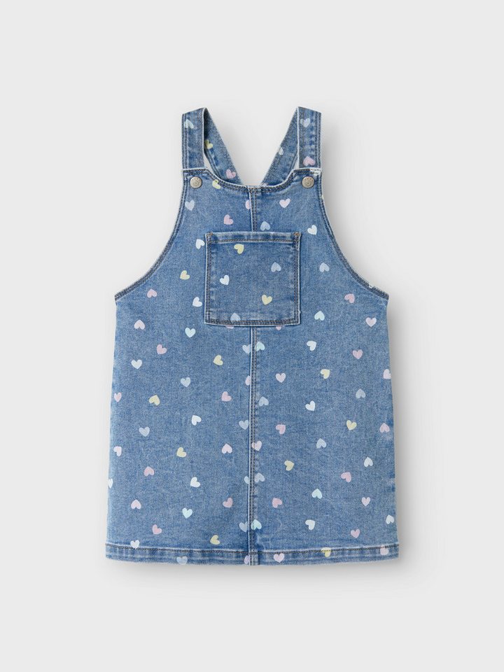 Name It Jeanskleid NMFROSA SHORT DNM BIBSKIRT 3555-ON F Denim Baumwollmischung, zarter Allover Print von Name It