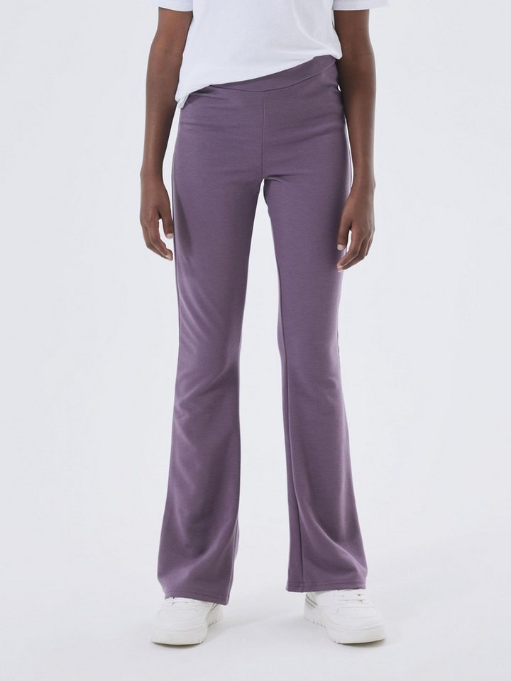 Name It Jogginghose NKFFRIKKALI für Mädchen mit ausgestelltem Bein und Viskose unifarben, casual, ausgestellt, Viskosemix, ohne Kragen von Name It
