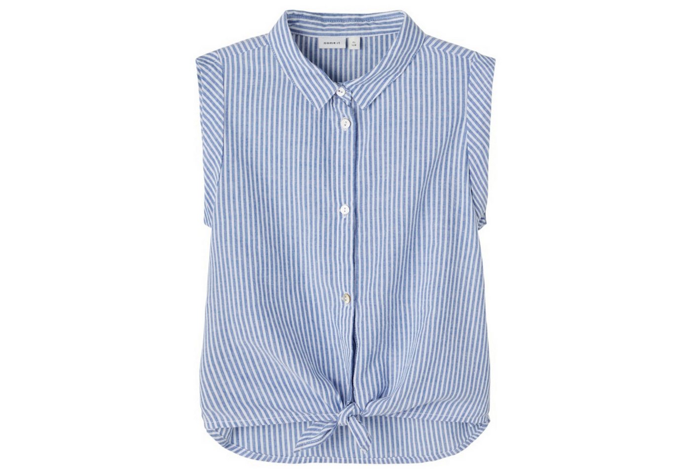 Name It Kurzarmbluse Name It Emma Kurzarmbluse mit Knoten Dusty Blue 116 von Name It