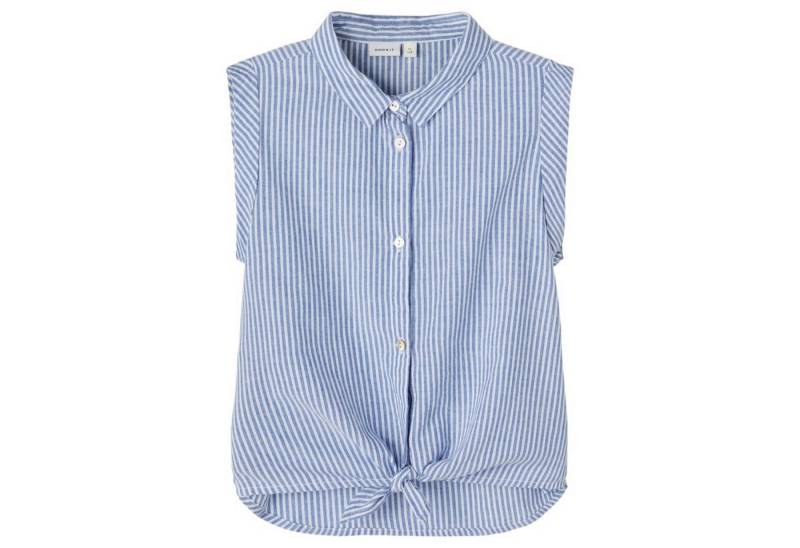 Name It Kurzarmbluse Name It Emma Kurzarmbluse mit Knoten Dusty Blue 116 von Name It