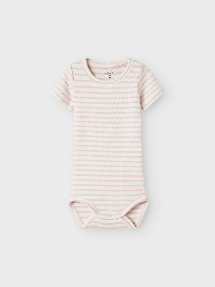 Name It Kurzarmbody NBNBANI SS BODY NOOS Baumwollmischung, Jersey Rippqualität von Name It