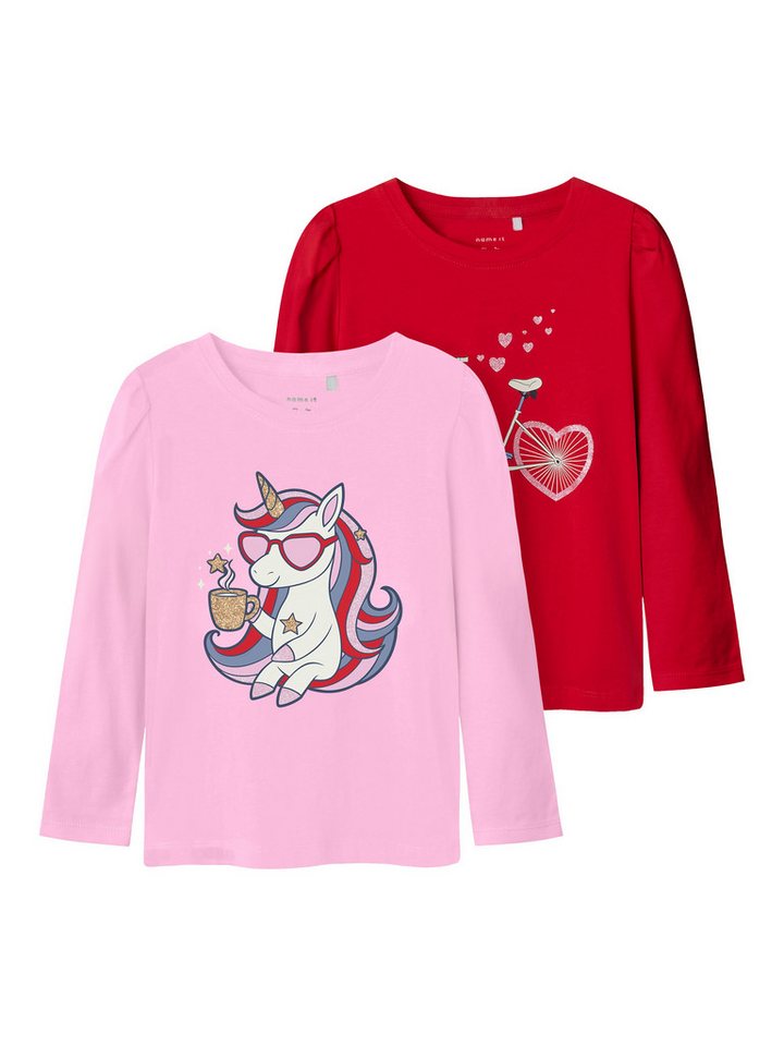 Name It Kurzarmshirt NMFKALESJA 2P LS TOP PB (Packung, 2-tlg) von Name It