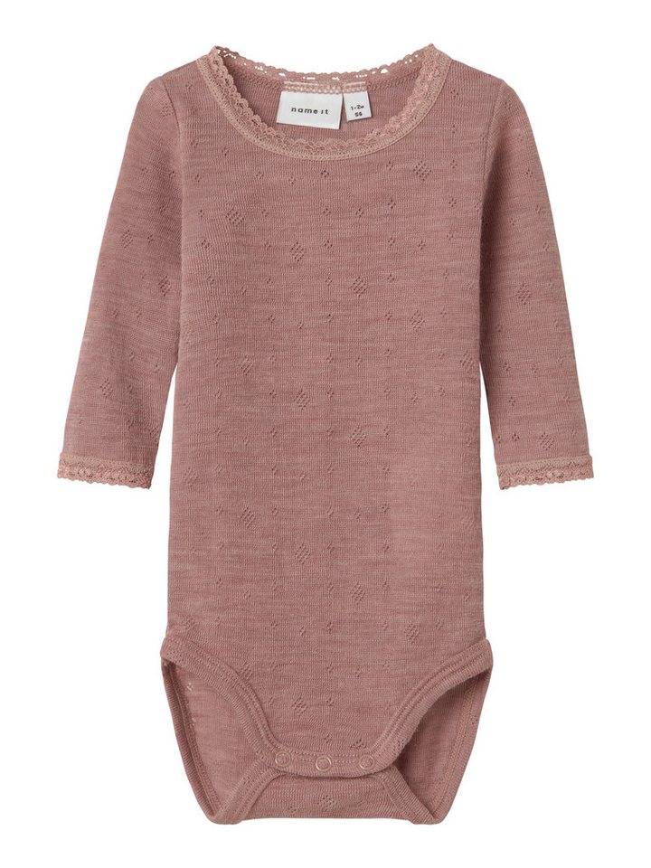 Name It Langarmbody NBFWANG WOOL NEEDLE LS BODY SOLID NOOS aus reiner Merinowolle von Name It