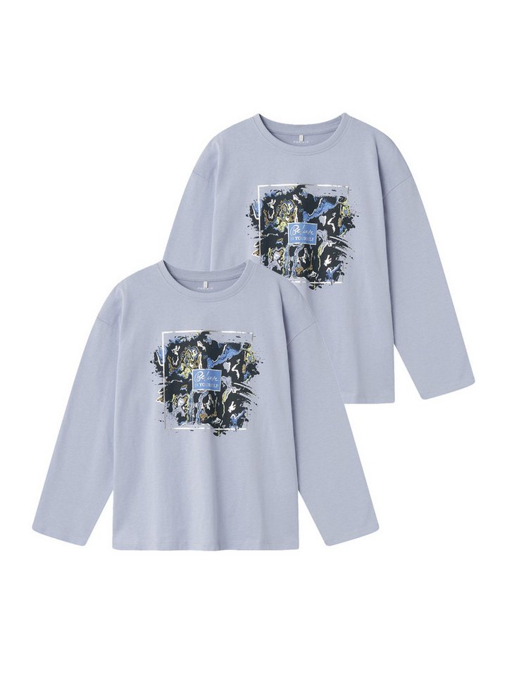 Name It Langarmshirt 2er-SET Weicher Longsleeve Rundhals (2-tlg) NKFRAKI LS NREG TOP BOX von Name It