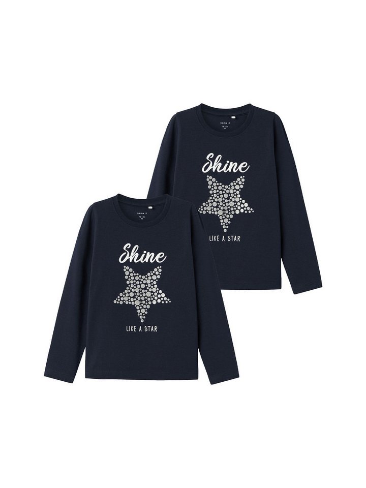 Name It Langarmshirt 2er-Set Longsleve Jersey Design Gelprint (2-tlg) NMFRSTAR LS TOP BOX von Name It