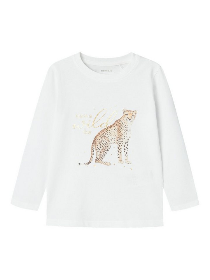 Name It Langarmshirt mit Gepard-Motiv und Glitzerdetails (1-tlg) NMFSUSANNA LS TOP BOX von Name It