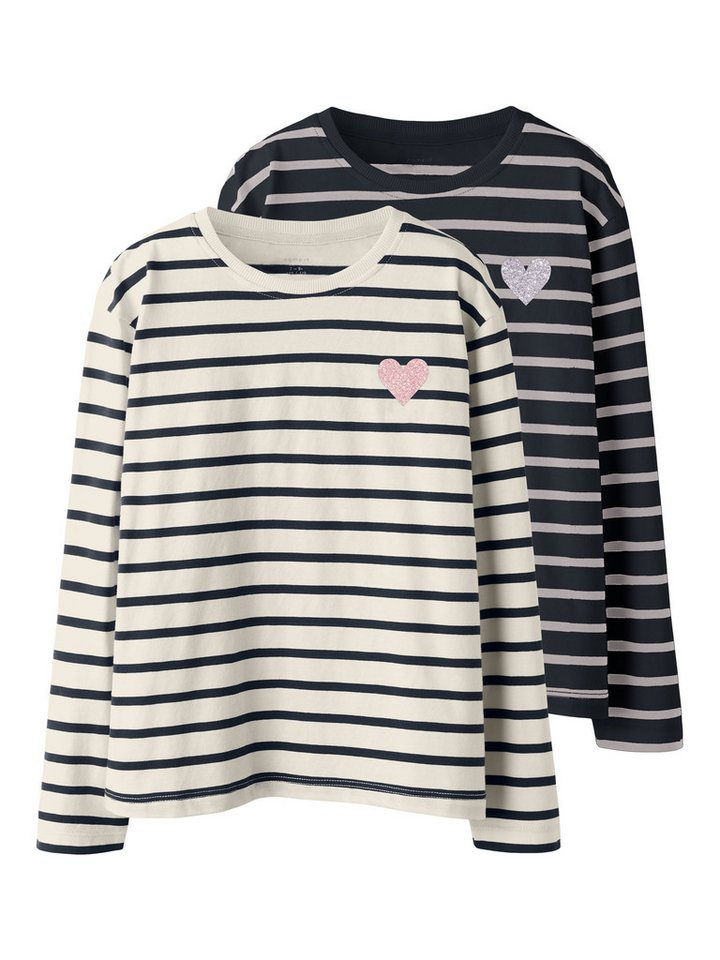 Name It Langarmshirt NKFTENISA 2P LS NREG TOP BOX PB (Packung, 2-tlg) von Name It