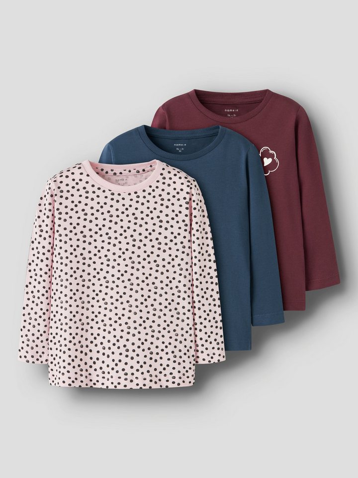 Name It Langarmshirt NMFNIA 3P LS TOP (Packung, 3-tlg) von Name It