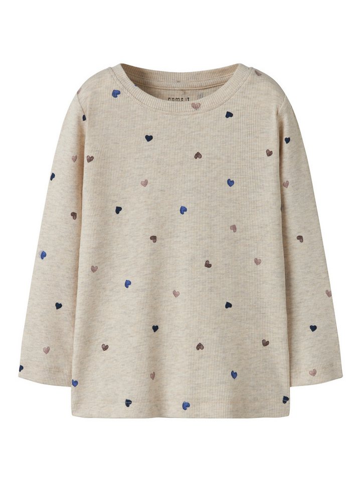 Name It Langarmshirt NMFNUTTI LS TOP NOOS mit tollem Herzchen-Alloverprint von Name It