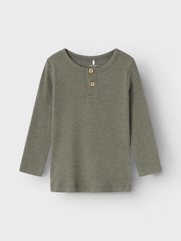 Name It Langarmshirt NMMKAB LS TOP NOOS Im Henley-Stil - mit kurzer Knopfleise, normal geschnitten von Name It