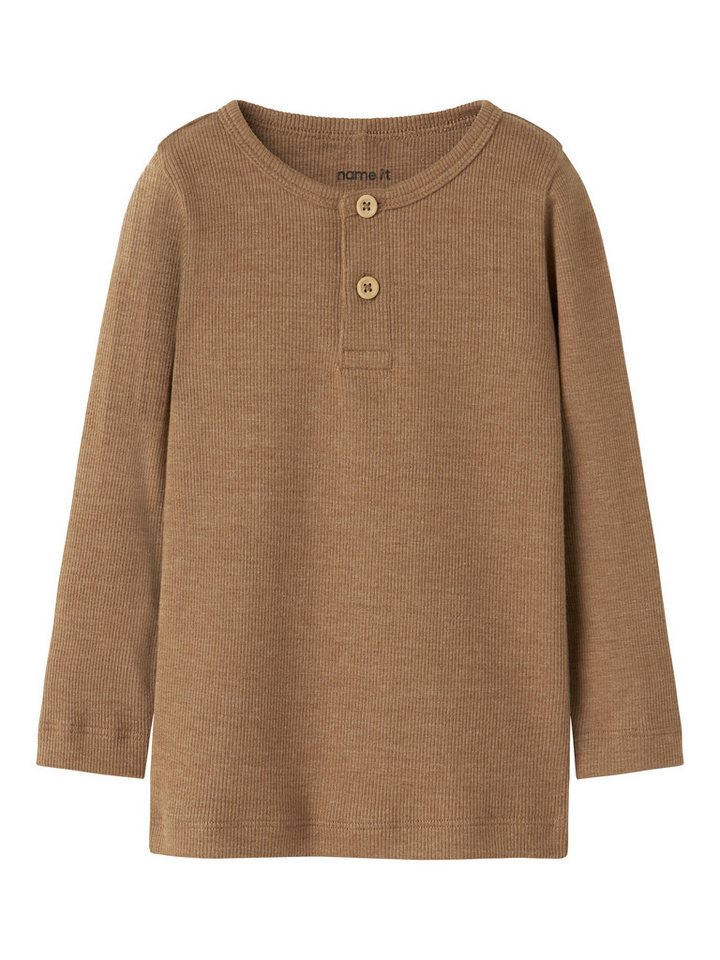 Name It Langarmshirt NMMKAB LS TOP NOOS Im Henley-Stil - mit kurzer Knopfleise, normal geschnitten von Name It