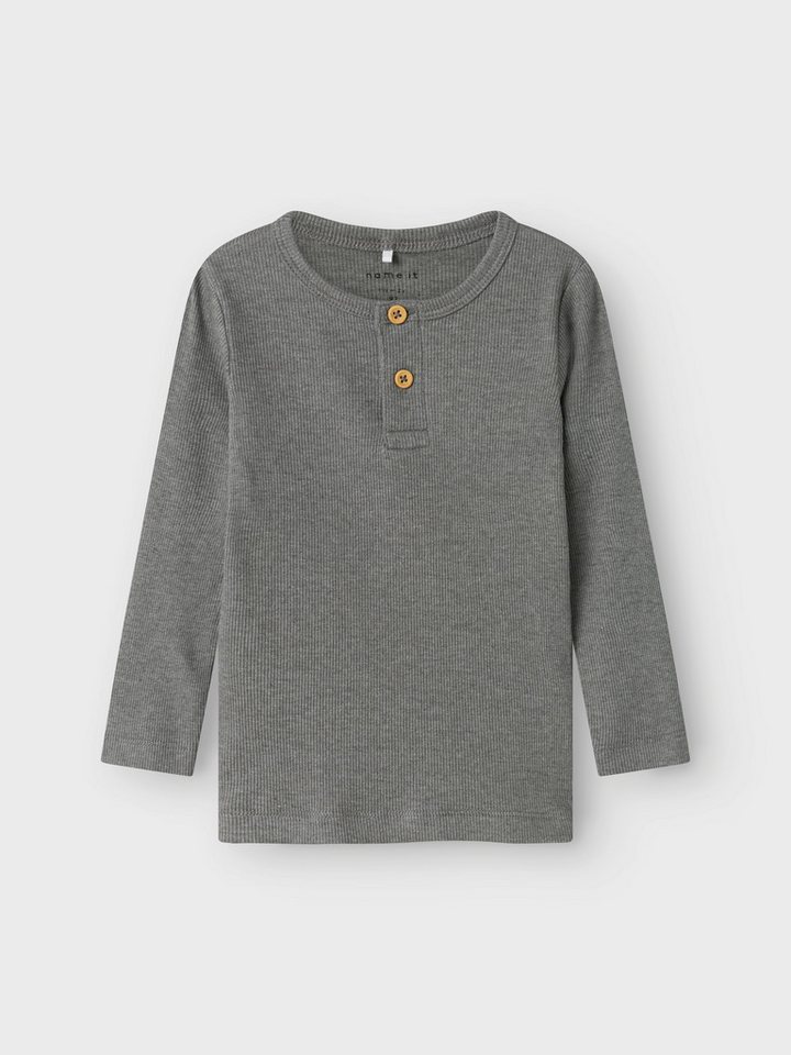 Name It Langarmshirt NMMKAB LS TOP NOOS Im Henley-Stil - mit kurzer Knopfleise, normal geschnitten von Name It