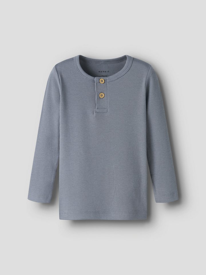 Name It Langarmshirt NMMKAB LS TOP NOOS Im Henley-Stil - mit kurzer Knopfleise, normal geschnitten von Name It
