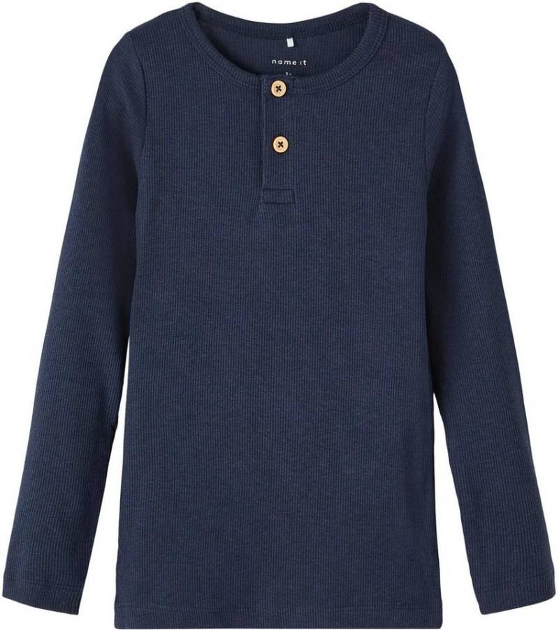 Name It Langarmshirt NMMKAB LS TOP NOOS Im Henley-Stil - mit kurzer Knopfleise, normal geschnitten von Name It