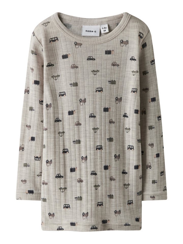 Name It Langarmshirt NMMWANG WOOL NEEDLE LS TOP NOOS aus reiner Merinowolle von Name It