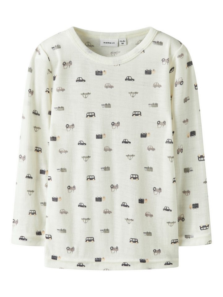 Name It Langarmshirt NMMWANG WOOL NEEDLE LS TOP NOOS aus reiner Merinowolle von Name It