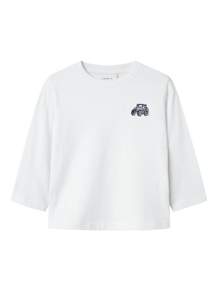 Name It Langarmshirt Rundhals Kindershirt bestickt Longsleeve Traktormotiv NMMRATA NREG LS TOP von Name It