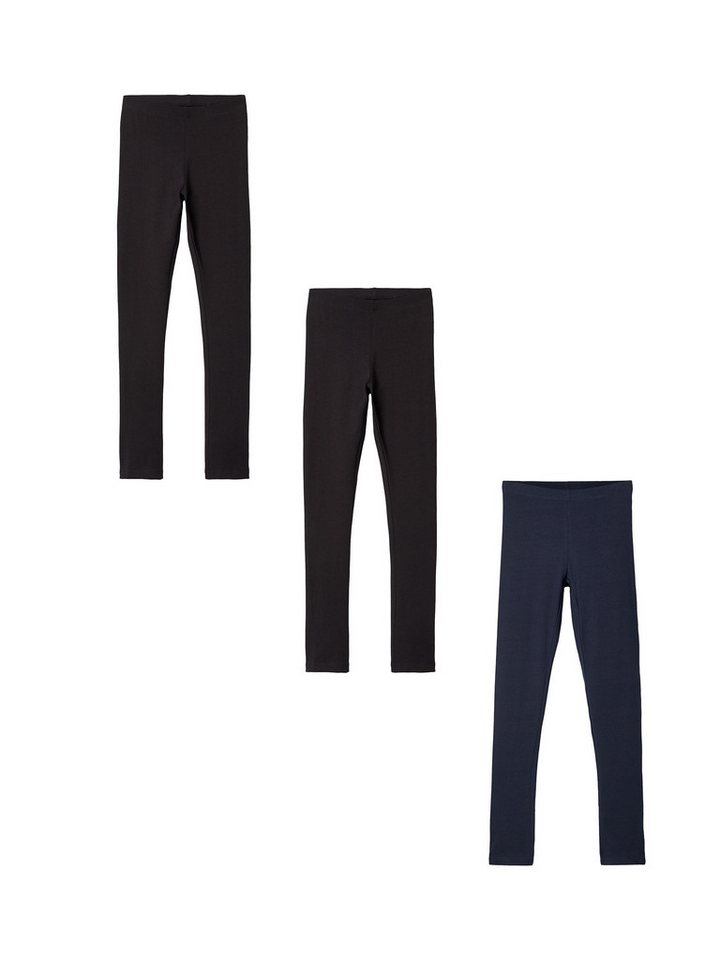 Name It Leggings Basic 3er Stück Set NKFVIVIAN (3-tlg) NKFVIVIAN LEGGING NOOS von Name It