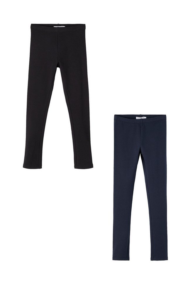 Name It Leggings 2er-Set Regular Fit weich bequem Basic (3-tlg) NKFDAVINA SOLID SWE LEGGING BRU N NOOS von Name It