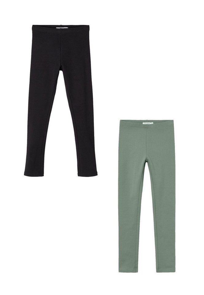 Name It Leggings 2er-Set Regular Fit weich bequem Basic (3-tlg) NKFDAVINA SOLID SWE LEGGING BRU N NOOS von Name It