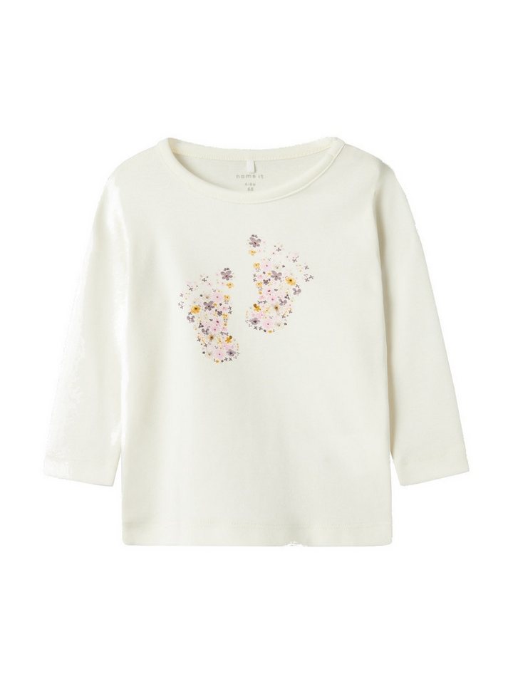 Name It Longsleeve Mädchen Oberteil "Flower-Foot"-Print (1-tlg) mit Rundhalsausschnitt von Name It