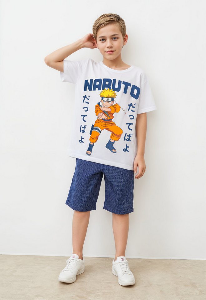 Name It Print-Shirt NKMMACAR NARUTO SS TOP NOOS SKY mit großem Comic-Frontmotiv von Name It