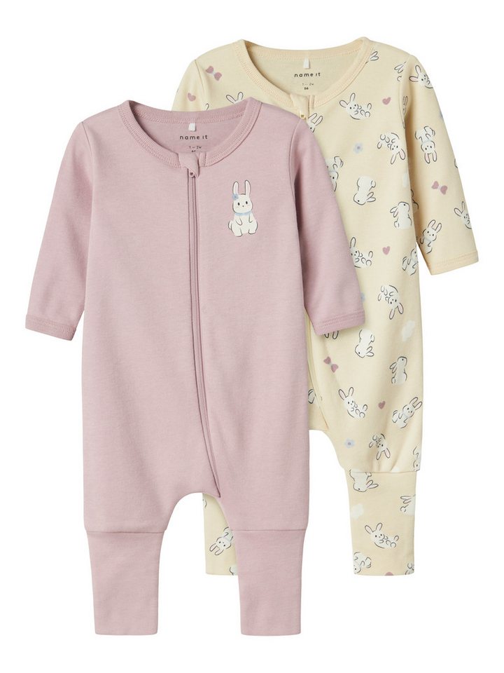 Name It Pyjama NBFNIGHTSUIT 2P ZIP FF SAND RABBIT NOOS von Name It